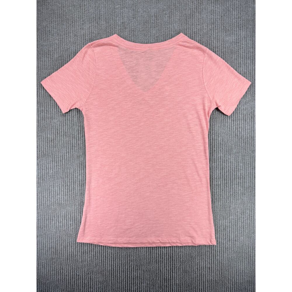 Artisans Up North Wisconsin V-Neck T-Shirt Peach Pink Slub Knit Large NWT - Picture 6 of 9